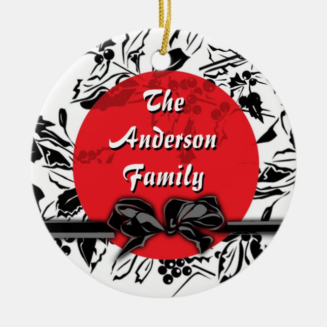 Contemporary Classic Holly Pattern Ornament (Front)