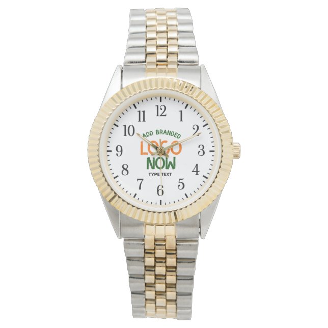 CONTEMPORARY CLEAN GOLD SILVERY FASHIONABLE CLIENT WATCH (Front)