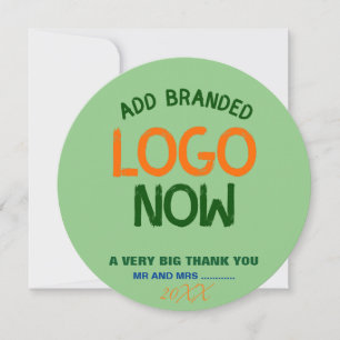 CONTEMPORARY CLEAN MINT GREEN FASHIONABLE CIRCLE THANK YOU CARD