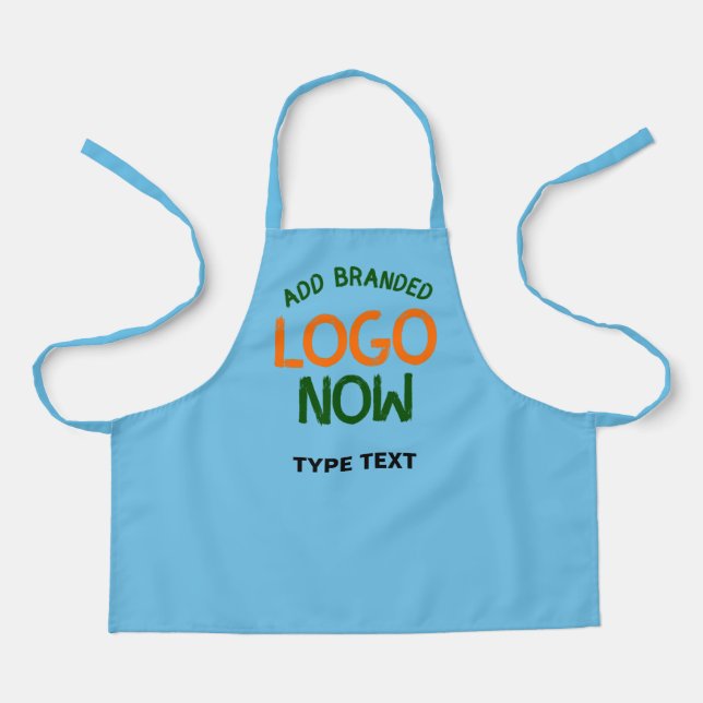 CONTEMPORARY CLEAN SKY BLUE FASHIONABLE CLIENT APRON (Front)