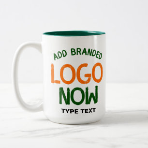 CONTEMPORARY CLEAN WHITE FASHIONABLE HUNTER GREEN Two-Tone COFFEE MUG