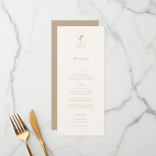 Contemporary Coastal Chic Beige Wedding Menu