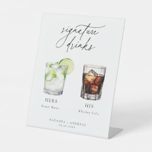 Contemporary Cocktails Signature Drinks Pedestal Sign