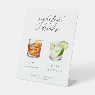 Contemporary Cocktails Signature Drinks Pedestal Sign