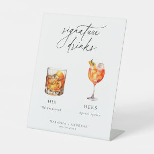 Contemporary Cocktails Signature Drinks Pedestal Sign