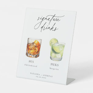 Contemporary Cocktails Signature Drinks Pedestal Sign