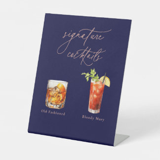 Contemporary Cocktails Signature Drinks Pedestal Sign