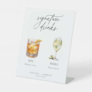 Contemporary Cocktails Signature Drinks Pedestal Sign