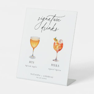 Contemporary Cocktails Signature Drinks Pedestal Sign