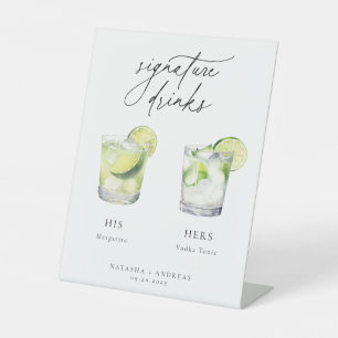 Contemporary Cocktails Signature Drinks Pedestal Sign