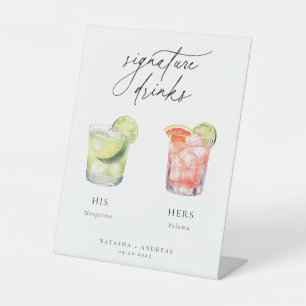 Contemporary Cocktails Signature Drinks Pedestal Sign