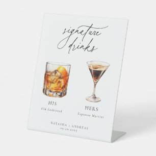 Contemporary Cocktails Signature Drinks Pedestal Sign