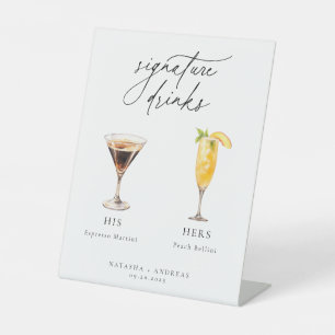 Contemporary Cocktails Signature Drinks Pedestal Sign