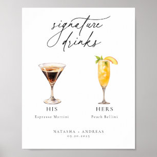 Contemporary Cocktails Signature Drinks Poster