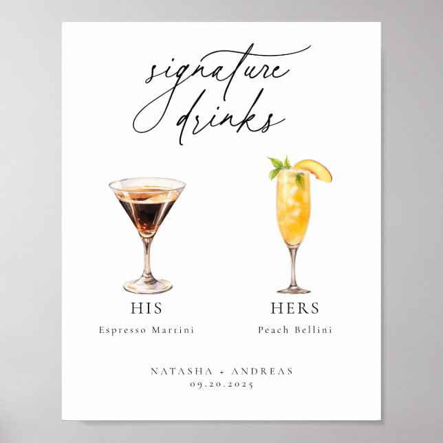 Contemporary Cocktails Signature Drinks Poster (Front)