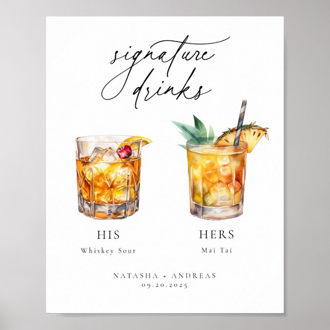 Contemporary Cocktails Signature Drinks Poster (Front)