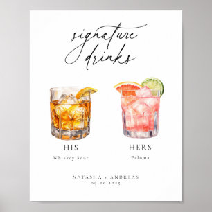 Contemporary Cocktails Signature Drinks Poster