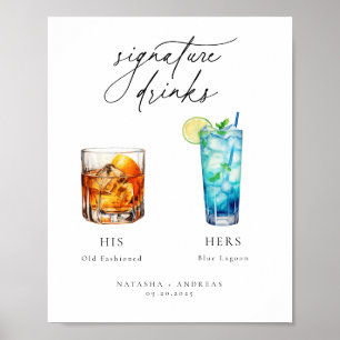 Contemporary Cocktails Signature Drinks Poster