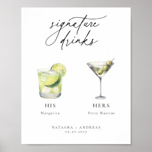 Contemporary Cocktails Signature Drinks Poster