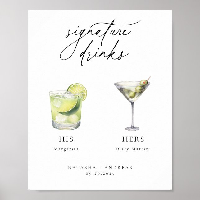 Contemporary Cocktails Signature Drinks Poster (Front)