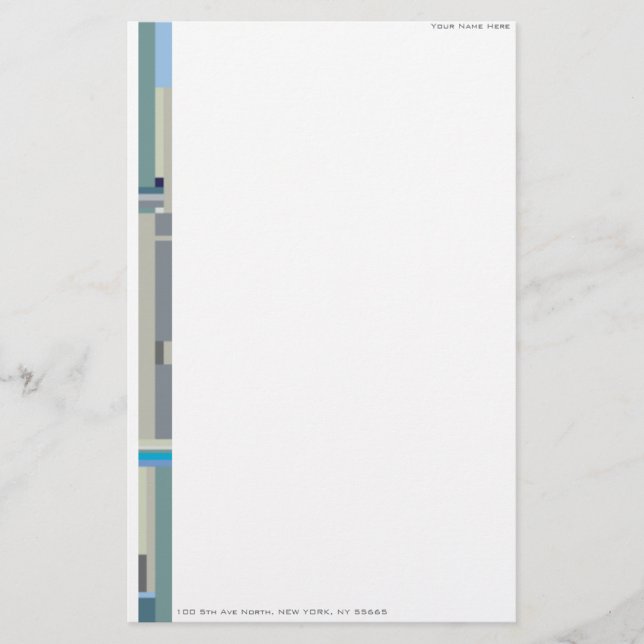 Contemporary Colour Field Personalizable Stationar Stationery (Front)