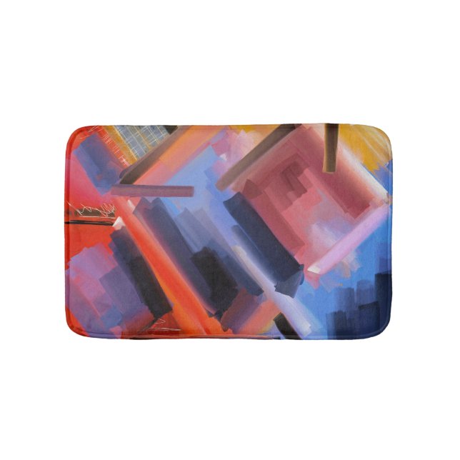 Contemporary Colourful Abstract Art Bath Mat (Front)