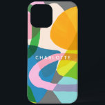 Contemporary Colourful Abstract Art Shapes Name Case-Mate iPhone Case<br><div class="desc">Contemporary Colourful Abstract Shapes Personalised Phone Case</div>