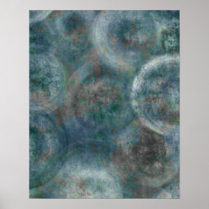 Contemporary Colourful Abstract Textured Circles Poster