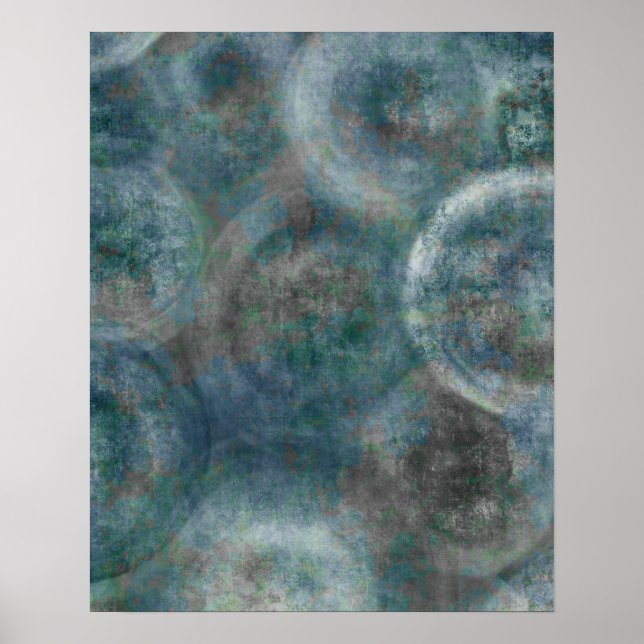 Contemporary Colourful Abstract Textured Circles Poster (Front)