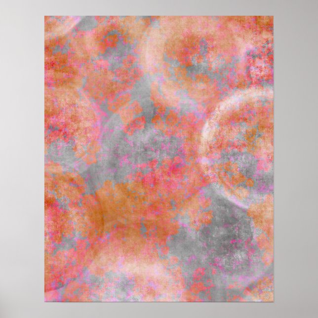 Contemporary Colourful Abstract Textured Circles Poster (Front)