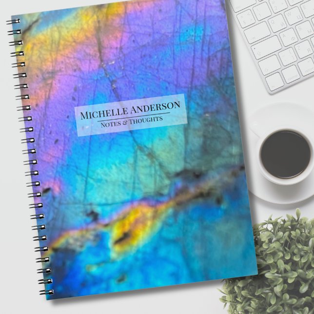 Contemporary Colourful Agate Modern Notebook (Pretty Colorful Crystal Stone Modern notebook)