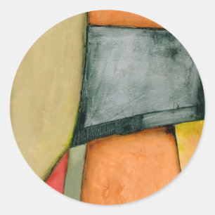 Contemporary Colourful Geometric Shapes Classic Round Sticker