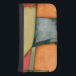 Contemporary Colourful Geometric Shapes Samsung S4 Wallet Case<br><div class="desc">This contemporary painting by Jennifer Goldberger is full of colourful geometric shapes. The style of the work makes it look like it was woven together from different bits of cloth. Order your copy of this piece today!</div>
