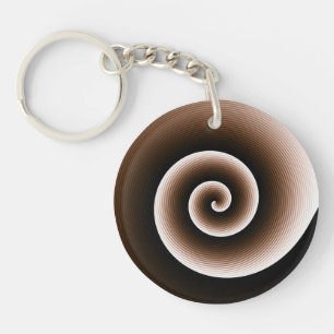 Contemporary Copper Orange Stylish Twirl Pattern Key Ring
