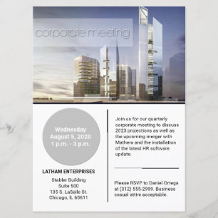 contemporary corporate meeting flyer invitation