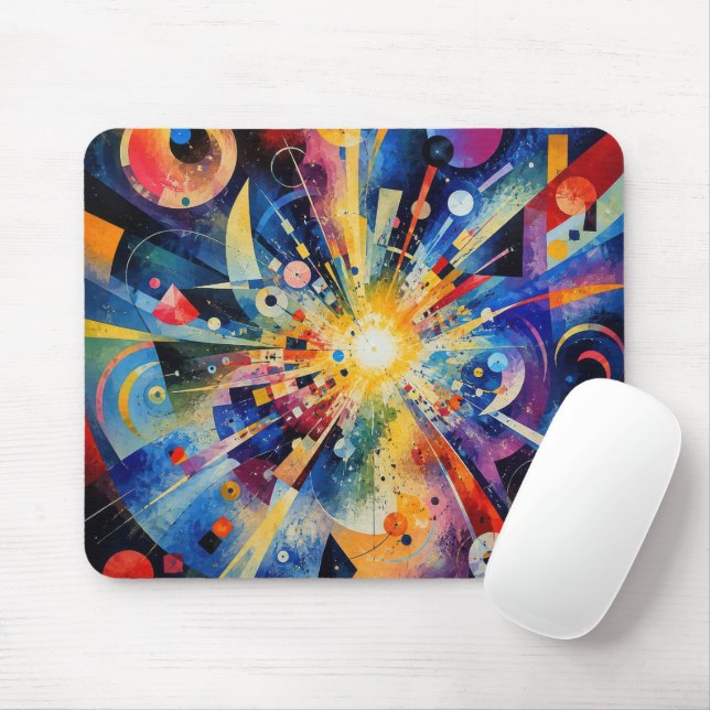Contemporary Cosmic Explosion Abstract Mouse Mat (With Mouse)