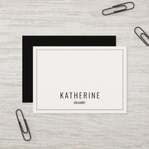 Contemporary Cream & Black Simple Business Card