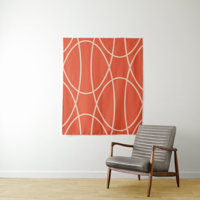 Contemporary Curves Abstract Design Tapestry (In Situ)