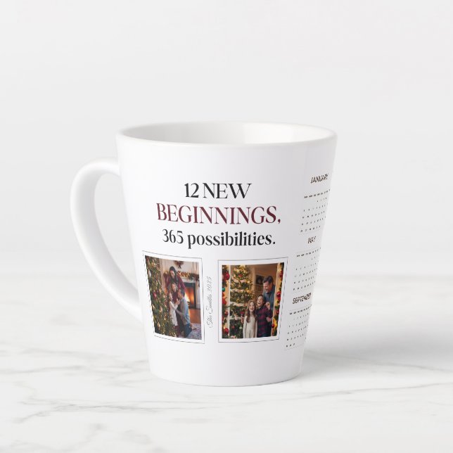 Contemporary Custom 2025 Calendar Memory Mug (Left Angle)