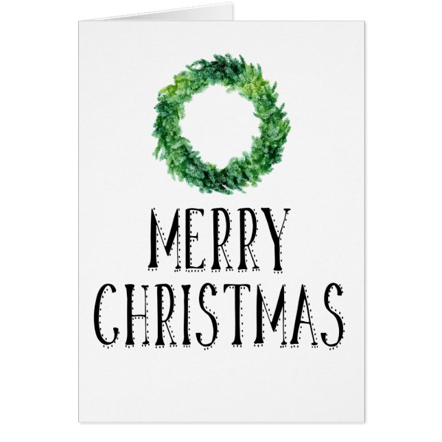 Contemporary Customised Green Wreath Christmas (Front)