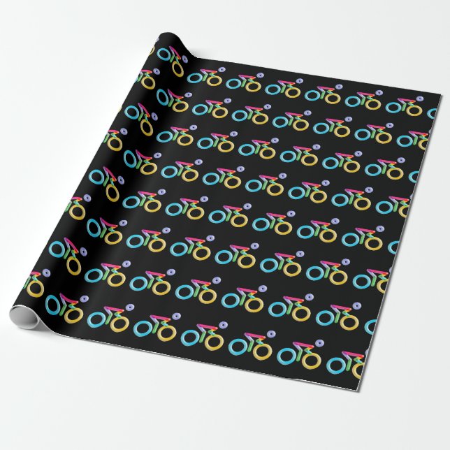 contemporary cyclist graphic wrapping paper (Unrolled)
