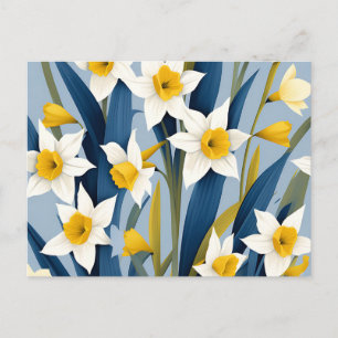 Contemporary Daffodil Flowers Postcard