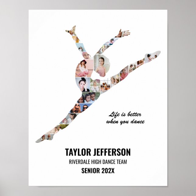 Contemporary Dance Personalized Photo Collage Poster (Front)