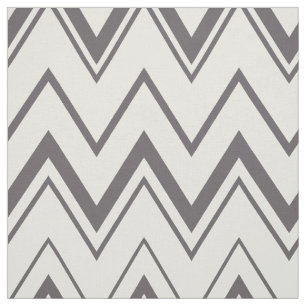 Contemporary dark grey and white chevron pattern fabric