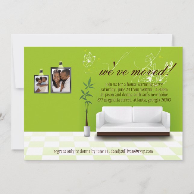 Contemporary Decor Housewarming Party Invite (Front)