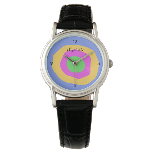 Contemporary Design Colourful Personalise  Watch (Front)