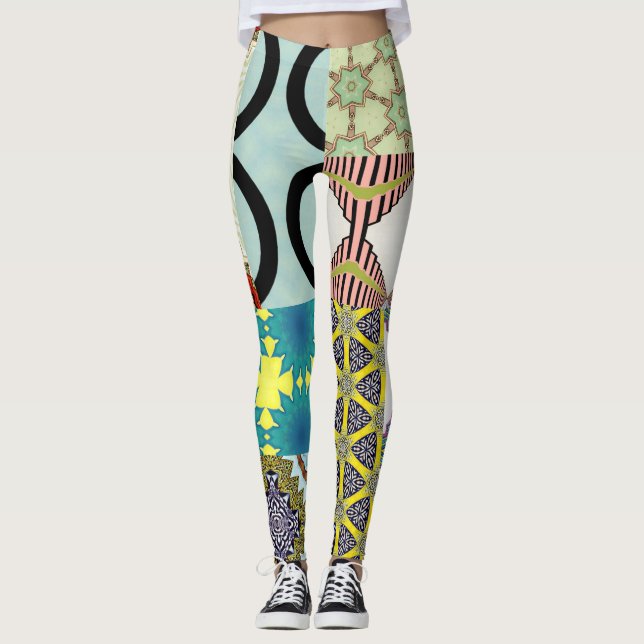 CONTEMPORARY DESIGNER COLLAGE Leggings (Front)