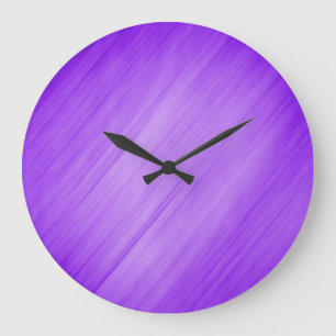 Contemporary Diagonal Purple Striples Large Clock