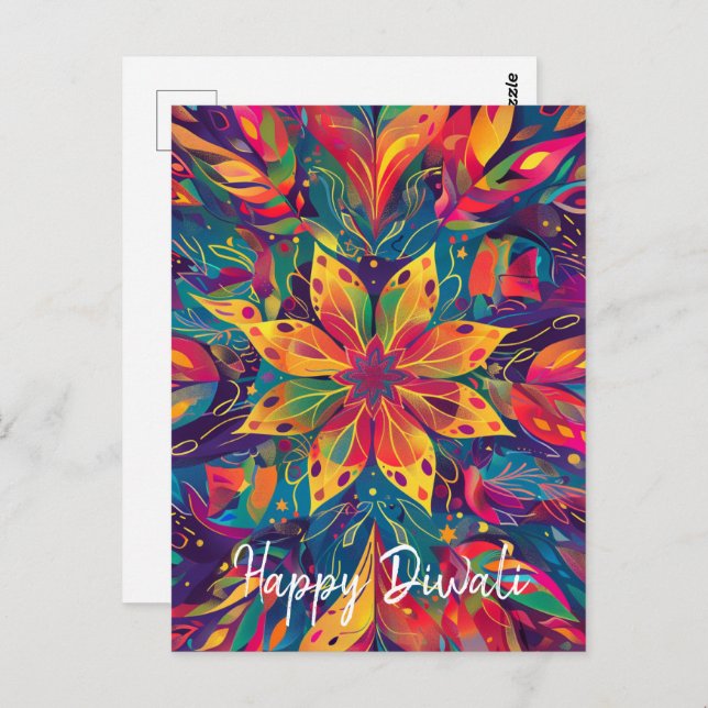 Contemporary Diwali  Postcard (Front/Back)