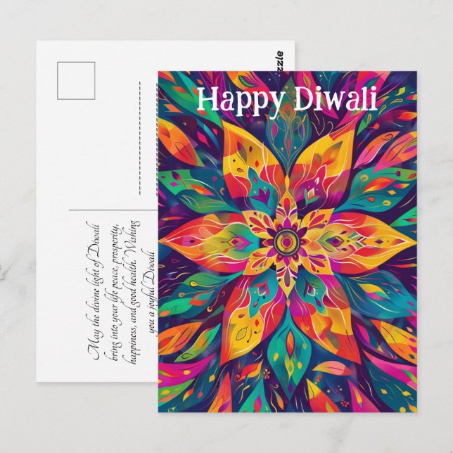 Contemporary Diwali vivid colours Postcard (Front/Back)